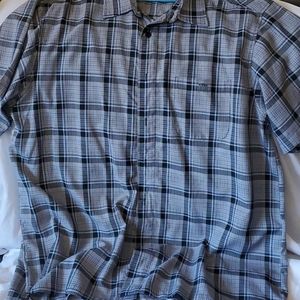 Men checkered short sleeve casual shirt